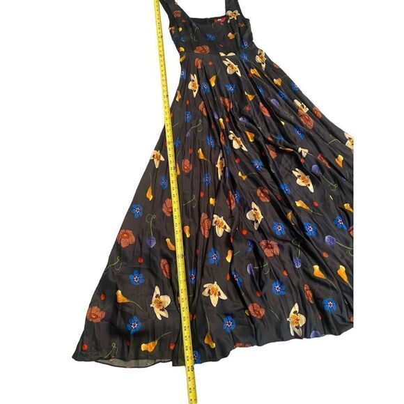 Solace London Naie Gown Dress Black Floral Size 4 Small Designer Maxi  Zip - Picture 8 of 12